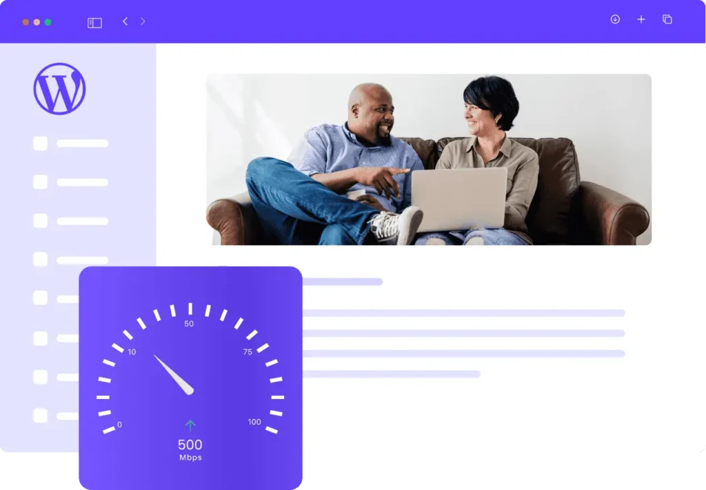 Pareja creando un sitio web en wordpress